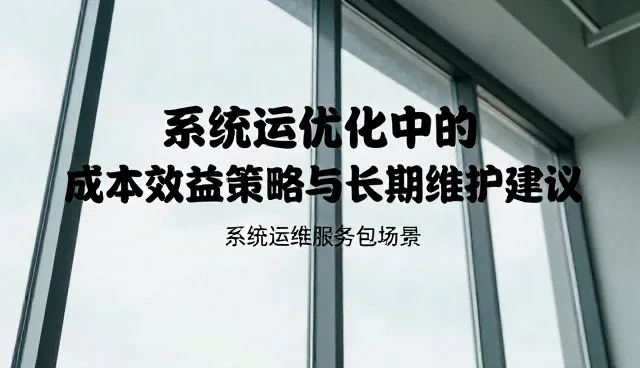 系统优化中的成本效益策略与长期维护建议